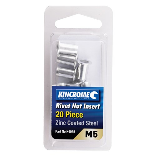 Rivet Nut Insert M5 (Zinc Coated Steel) - 20 Pack