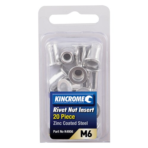 Rivet Nut Insert M6 (Zinc Coated Steel) - 20 Pack