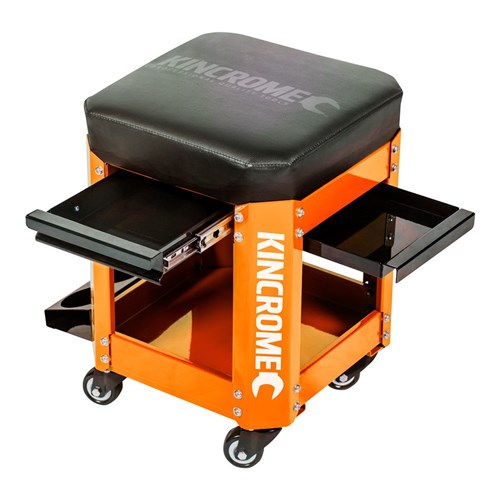Workshop Creeper Seat 2 Drawer Flame Orange