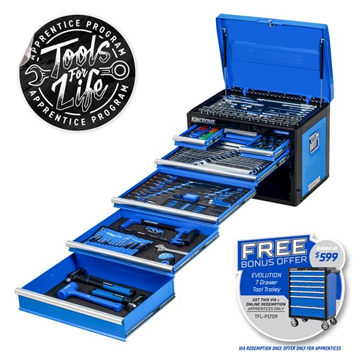 EVOLUTION Chest Tool Kit 257 Piece 7 Drawer 26"