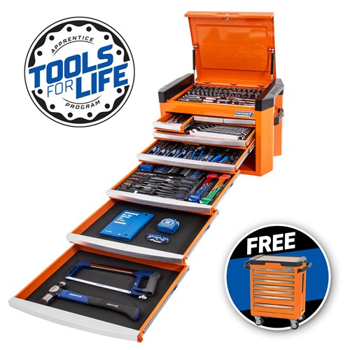 CONTOUR Chest Tool Kit 246 Piece 8 Drawer 29" Orange