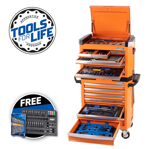 CONTOUR® Workshop Tool Kit 242 Piece 15 Drawer 29" Orange