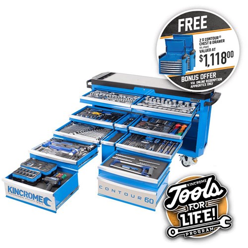 CONTOUR Tool Trolley 403 Piece 12 Drawer Extra-Wide 1/4, 3/8 & 1/2" Drive