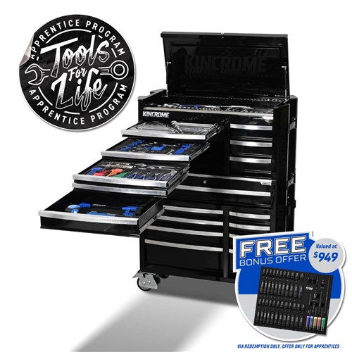 CONTOUR® Workshop Tool Kit 332 Piece 17 Drawer 42" Black