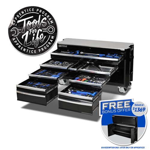 CONTOUR® Trolley Tool Kit 454 Piece 12 Drawer 60” Black