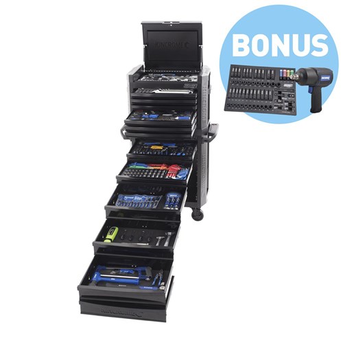 410 Piece 12 Drawer Contour Black Tool Workshop with Bonuses