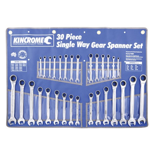 Combination Gear Spanner Set 30 Piece Imperial & Metric