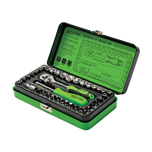 Socket Set 40 Piece 1/4" Drive - Metric & Imperial