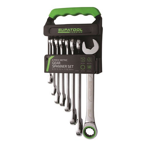 Single Way Gear Spanner Set 8 Piece Metric 