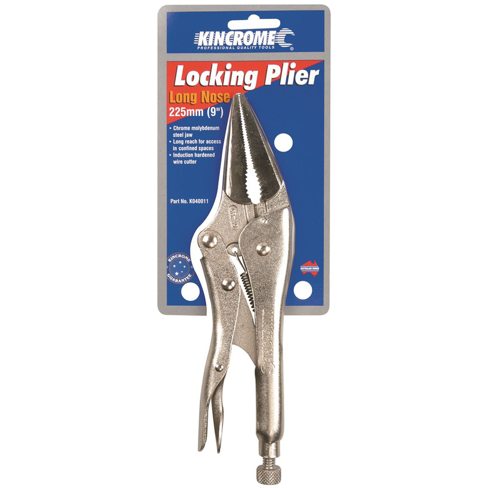 Locking Pliers Long Nose 225mm (9") Kincrome Tools Kincrome